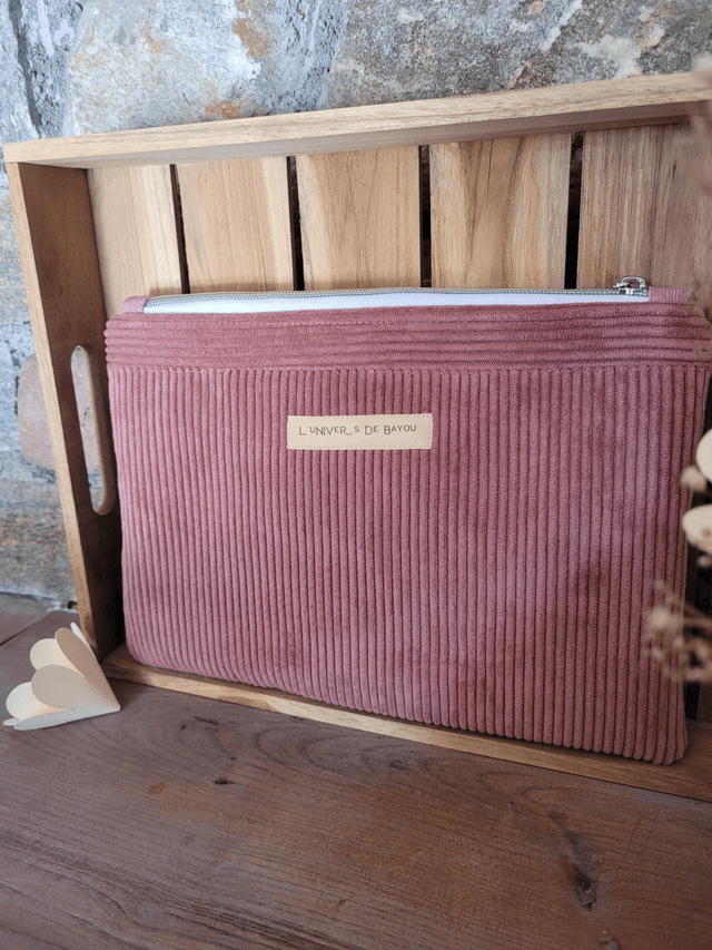 Trousse en velours Rose 