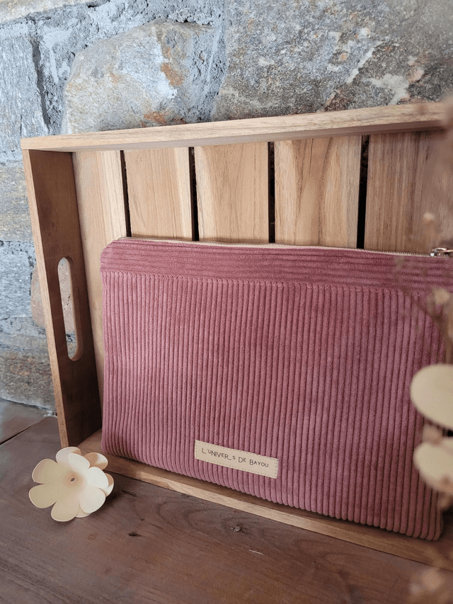 Pochette en velours Rose