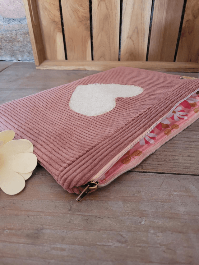 Pochette en velours Rose