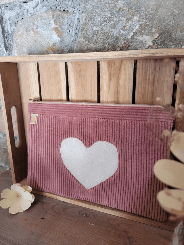 Pochette en velours Rose